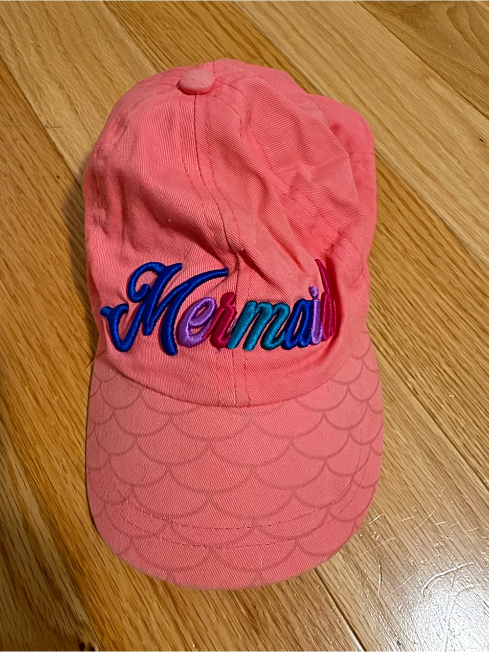 Kids Pink 'Mermaid' Embroidered Swim Cap